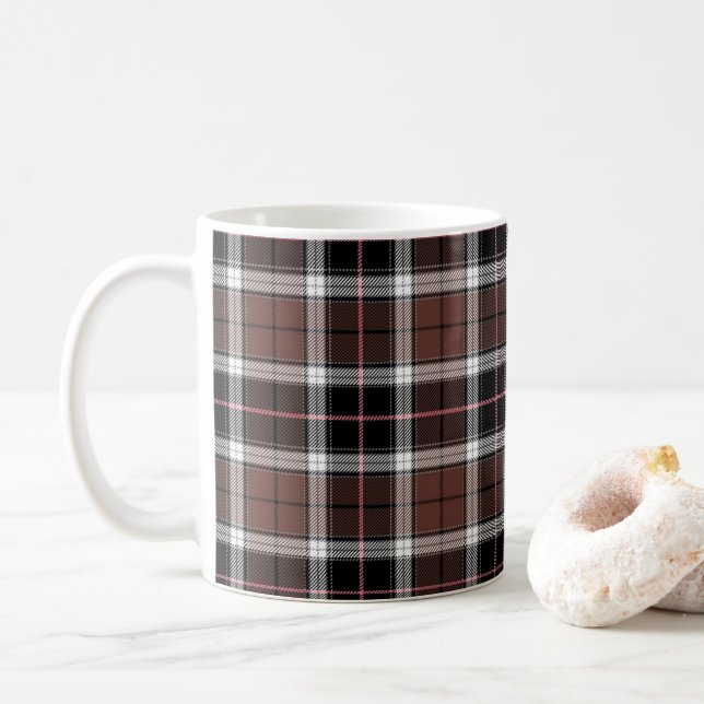 Taza De Café Brown Plaid (Con donut)