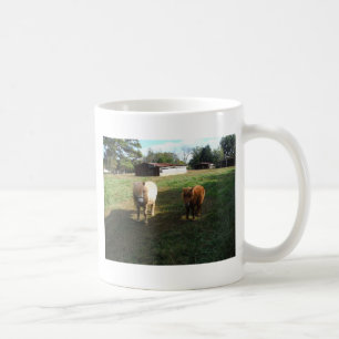 Taza De Café Brown rubio, dos caballos miniatura, "pequeño