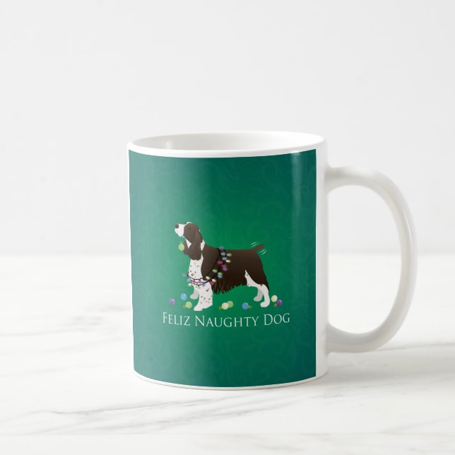 Taza De Café Brown Springer Spaniel Dog Feliz Perro travieso (Derecha)