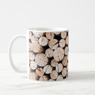 Taza De Café Brown wooden log lot