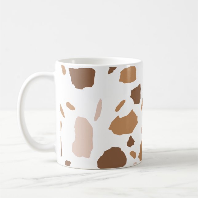Taza De Café Brown y Beige Tan Terrazzo (Izquierda)