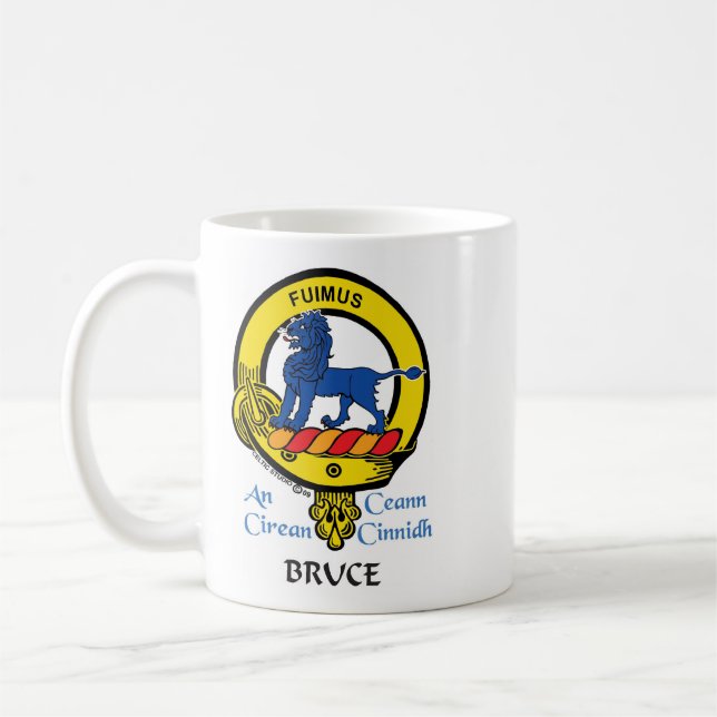 Taza De Café BRUCE Escudo de clan escocés Mug (Izquierda)