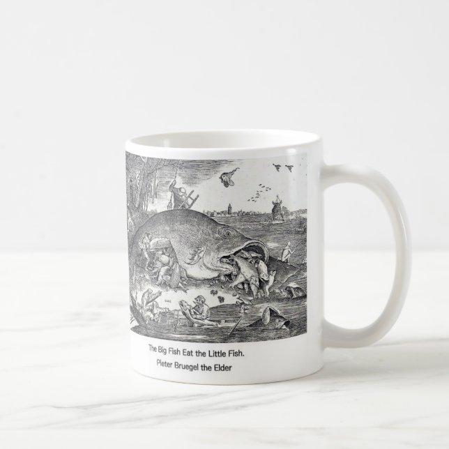 Taza De Café Bruegel , “ The Big Fish Eat the Little Fish. ” (Derecha)