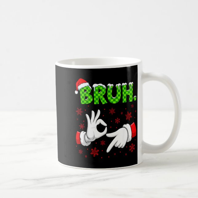 Taza De Café Bruh 67 Santa Hand Six Seven Meme Christmas Matchi (Derecha)