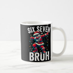 Taza De Café Bruh 67 Seis Siete Santa Dabbing Navidad Meme Niño