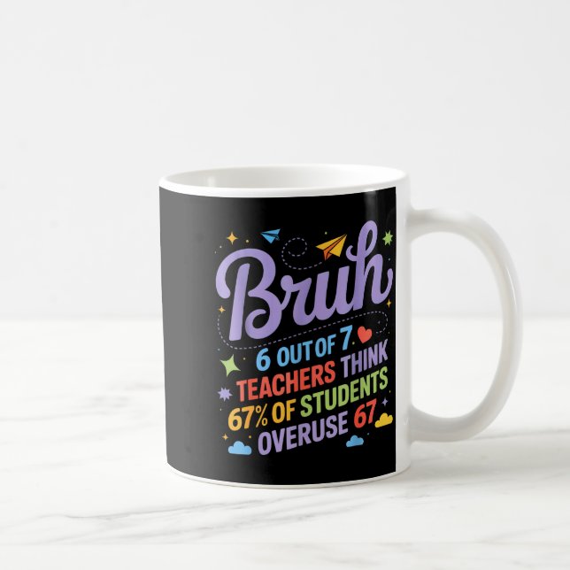 Taza De Café Bruh 6 Out Of 7 Teachers Think 67% Of Students Ove (Derecha)