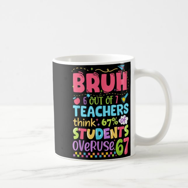 Taza De Café Bruh 6 Out Of 7 Teachers Think 67% Of Students Ove (Derecha)