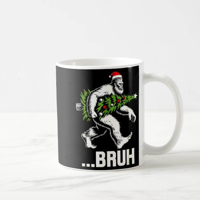 Taza De Café Bruh Bigfoot Christmas Funny Christmas Tree Xmas S (Derecha)