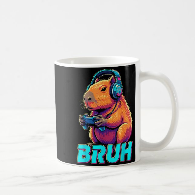 Taza De Café Bruh Capybara Funny Video Games Capybaras  (Derecha)