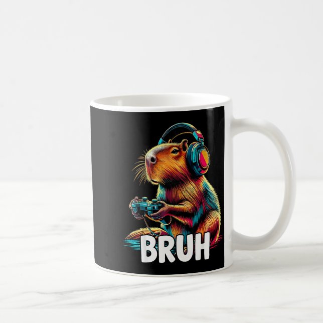 Taza De Café Bruh Capybaras Funny Video Games Capybara  (Derecha)