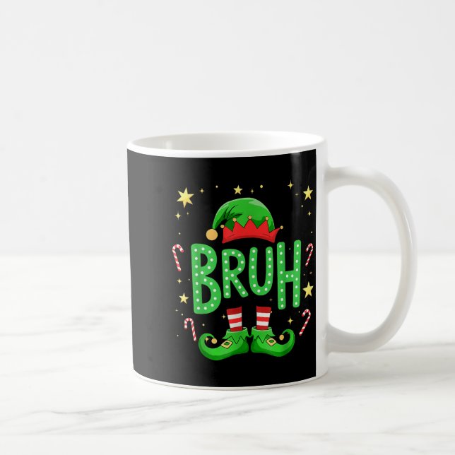 Taza De Café Bruh Christmas Elf Funny Xmas Kids Boys Christmas  (Derecha)