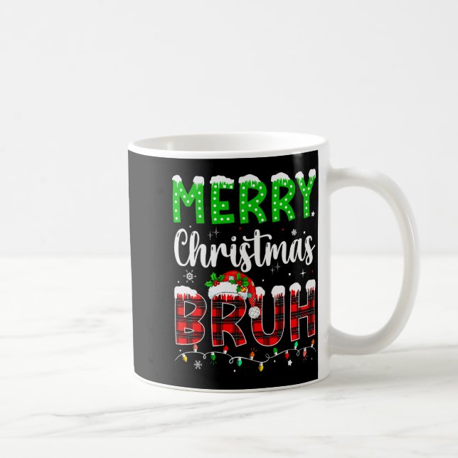 Taza De Café Bruh Christmas Red Plaid Teens Boys Kids Xmas Paja (Derecha)