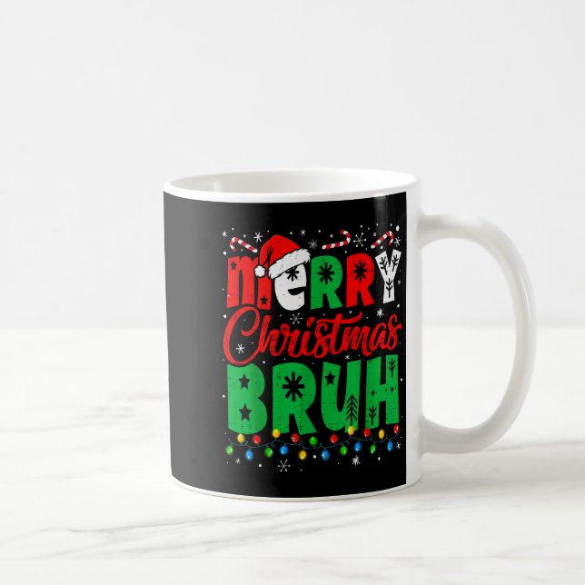 Taza De Café Bruh Christmas Shirt Kids Xmas Men Teen Boys Funny (Derecha)