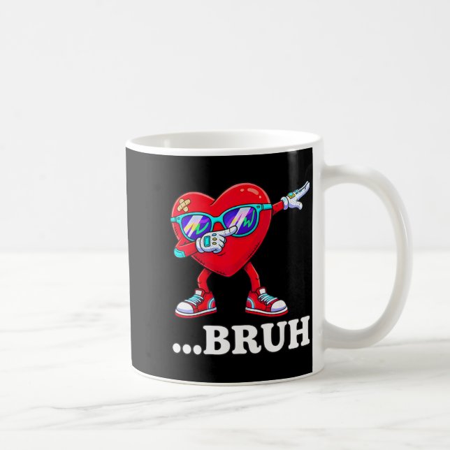 Taza De Café Bruh Dabbing Heart Funny Kids Boys Mens Valentine  (Derecha)