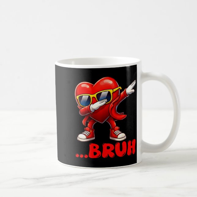 Taza De Café Bruh Dabbing Heart Funny Kids Boys Mens Valentine  (Derecha)