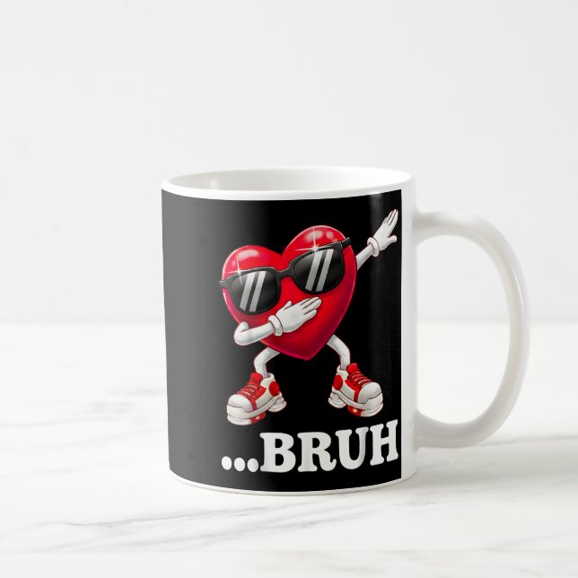 Taza De Café Bruh Dabbing Heart Funny Kids Boys Mens Valentine  (Derecha)