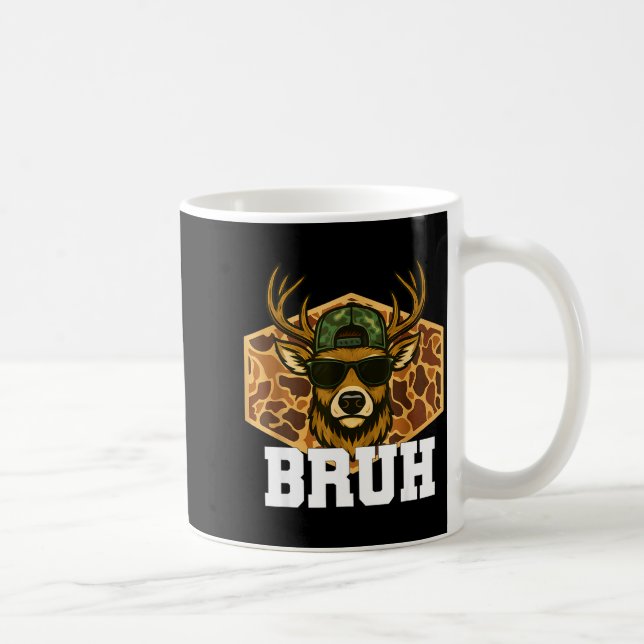 Taza De Café Bruh Deer Funny Deer Hunting Camo Hat Youth Teens  (Derecha)