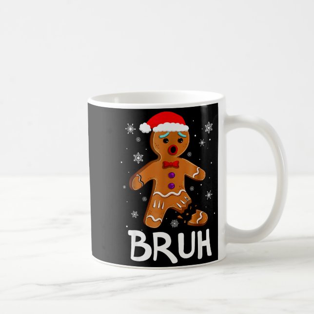 Taza De Café Bruh Funny Christmas Gingerbread Man Teens Boys Ki (Derecha)