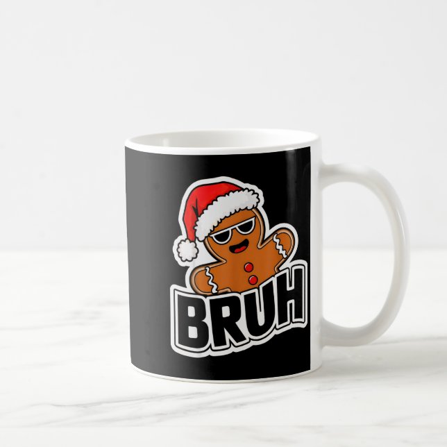 Taza De Café Bruh Funny Christmas Gingerbread Man Teens Boys Ki (Derecha)