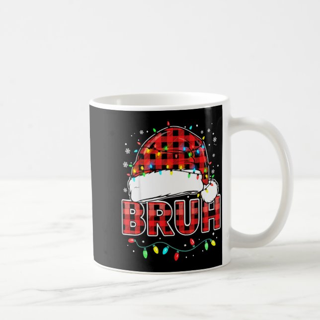 Taza De Café Bruh Funny Santa Hat Lights Christmas  (Derecha)