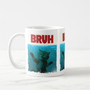 Taza De Café BRUH Gracioso gato Grumpy Gato Gato Gatito Gatito 