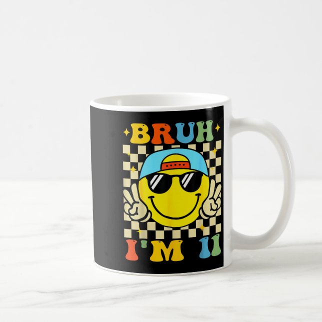 Taza De Café Bruh I'm 11 Years Old Blue Birthday Boys 11th Birt (Derecha)