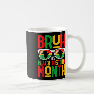 Taza De Café Bruh Mes de Historia Negra Niño Hombre Africano Am