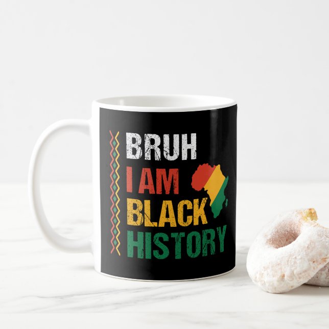 Taza De Café Bruh, soy historia negra (Con donut)