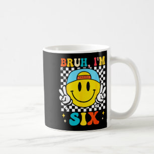 Taza De Café Bruh tengo seis 6 cumpleaños 6º Groovy niños niñas