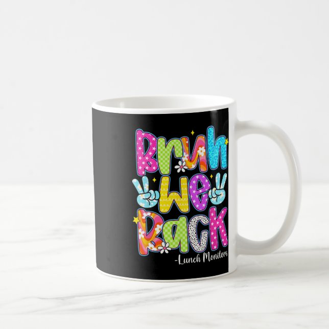 Taza De Café Bruh Volvemos Monitores De Almuerzo A Cuadros De R (Derecha)