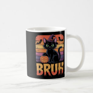 Taza De Café Bruh Witch Cat Pumpkin Halloween Shirt Meme