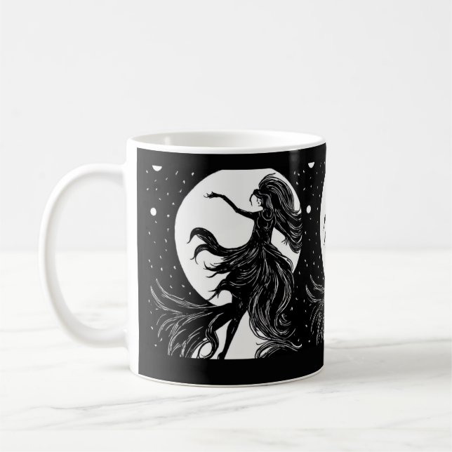 Taza De Café bruja bailarina en la diversión de halloween a la  (Izquierda)