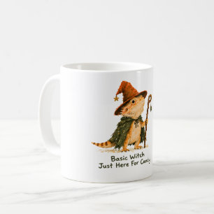 Taza De Café Bruja Básica Aquí Solo Por Dulces Dragón Barbudo