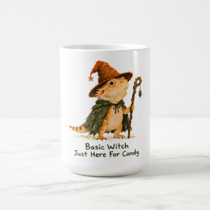 Taza De Café Bruja Básica Aquí Solo Por Dulces Dragón Barbudo