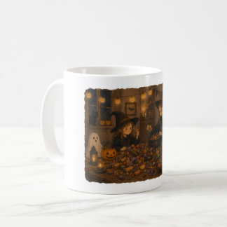 Taza De Café Bruja clasificando dulces de Halloween para amante