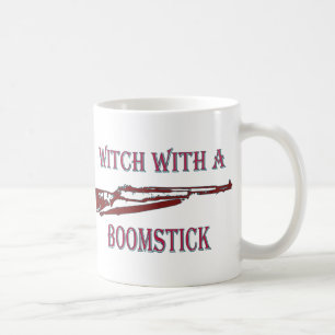 Taza De Café Bruja con bastón de boomstick 2