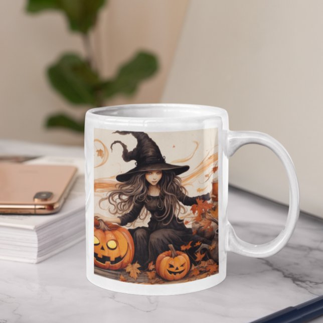 Taza De Café Bruja Cute Halloween 50 Mug (Cute Halloween Witch version 50 Mug
)