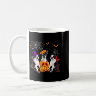 Taza De Café Bruja de calabaza divertida perro Boston Terrier H