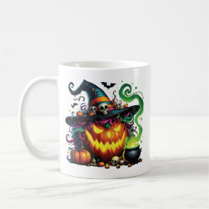 Taza De Café Bruja de Calabaza Malvada Caldero