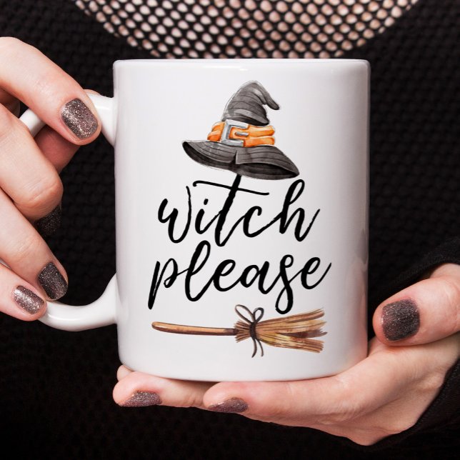 Taza De Café Bruja de Halloween (Ignite the spirit of spookiness this Halloween season with our special edition Witch Please Mug. )