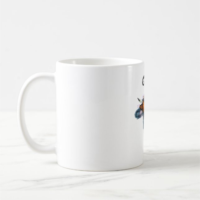 Taza De Café Bruja de Halloween blanco negro vaca (Izquierda)
