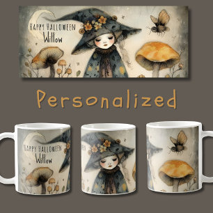 Taza De Café Bruja de Halloween de época, personalizada