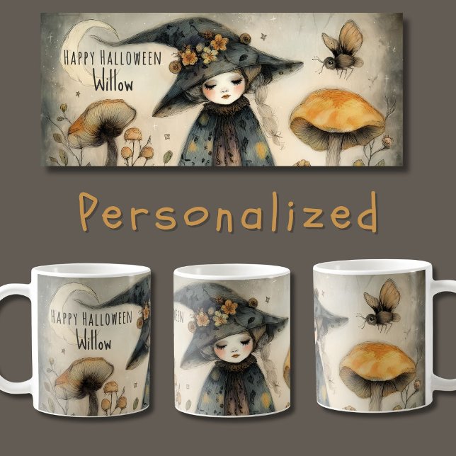 Taza De Café Bruja de Halloween de época, personalizada (Subido por el creador)