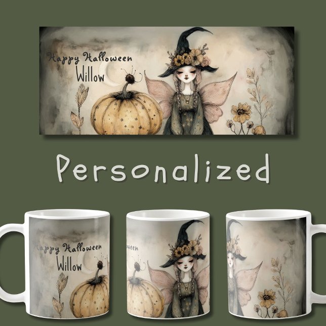 Taza De Café Bruja de Halloween de época vetusta personalizada, (Subido por el creador)