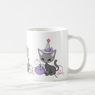 Taza De Café Bruja de Halloween Gato