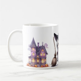 Taza De Café Bruja de Halloween Hechicería Brujos Castillo