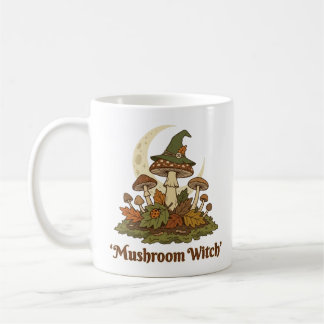 Taza De Café Bruja de hongos Goblincore Otoño Halloween