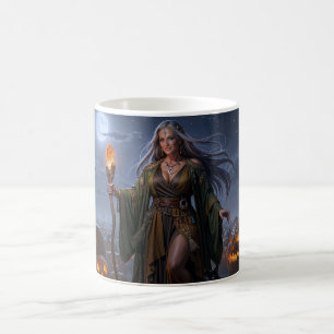 Taza De Café Bruja de la Tierra del Parche de Calabazas bajo la
