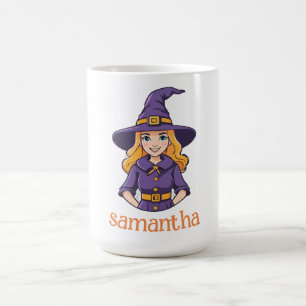 Taza De Café Bruja de personalizable Halloween