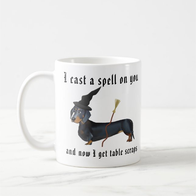 Taza De Café Bruja del Dachshund de Weencraft divertida (Izquierda)